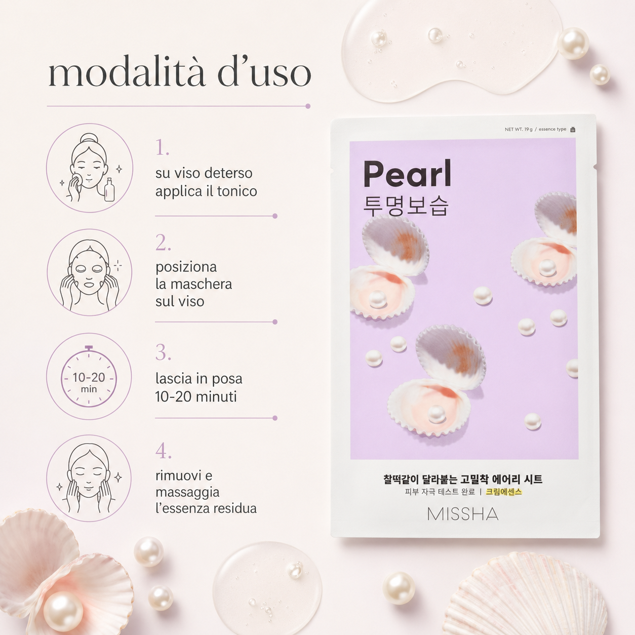 Missha-Airy Fit Sheet Mask Pearl - immagine 3