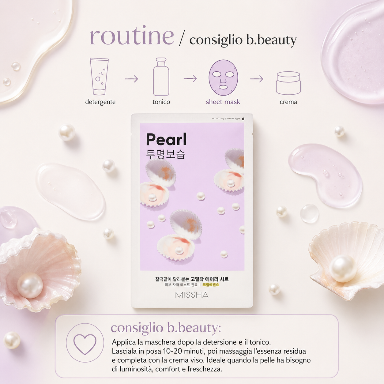 Missha-Airy Fit Sheet Mask Pearl - immagine 4