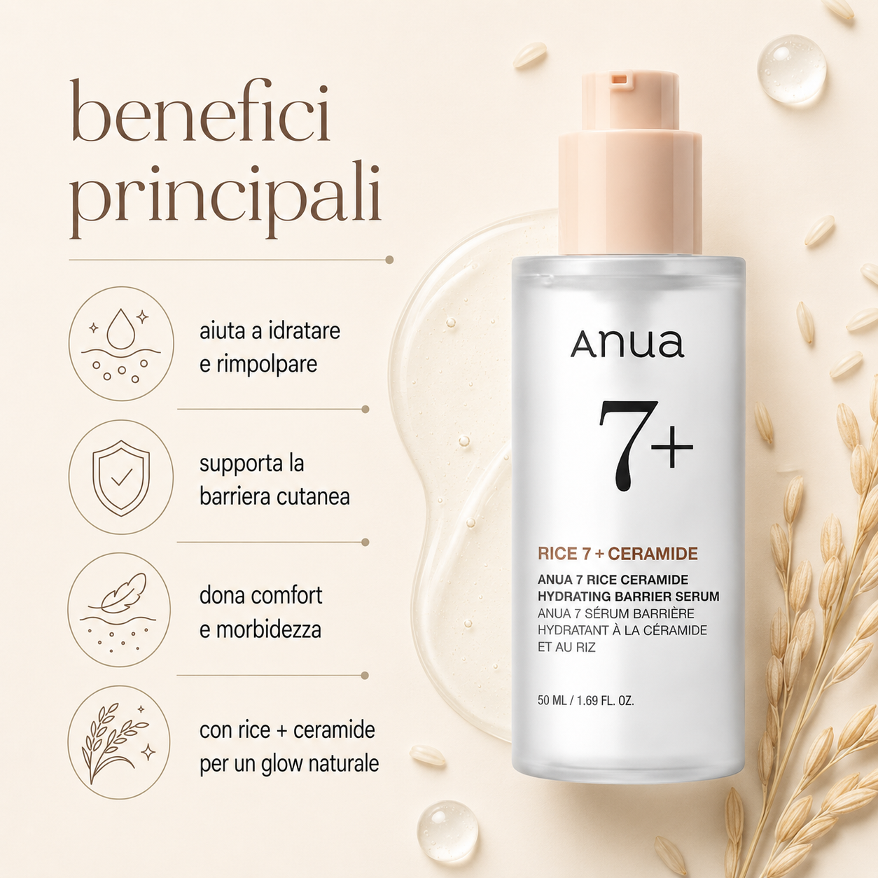 Anua-Rice Ceramide 7 Hydrating Barrier Serum - immagine 2