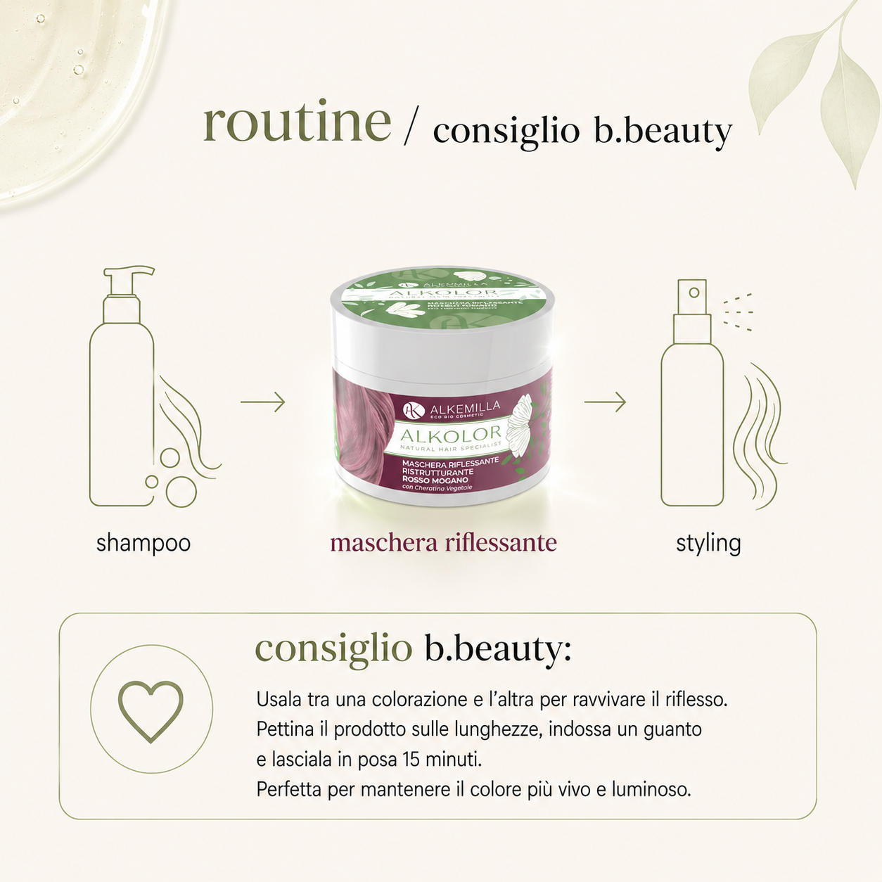 Alkemilla-Maschera Riflessante Rosso Mogano - immagine 4