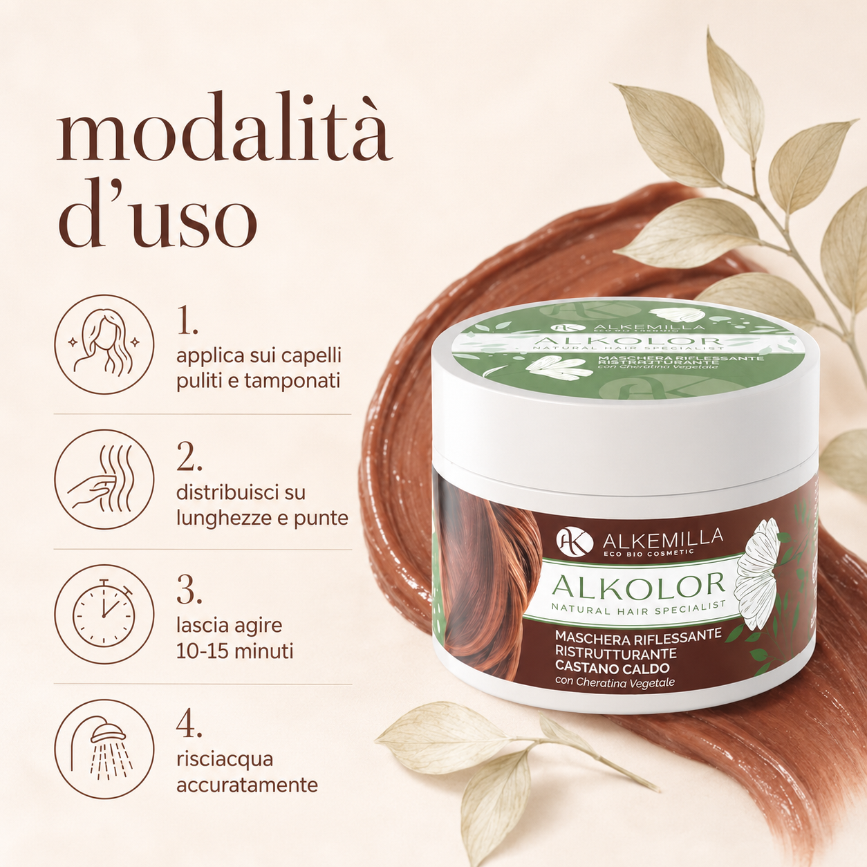 Alkemilla-Maschera Riflessante Castano Caldo - immagine 3