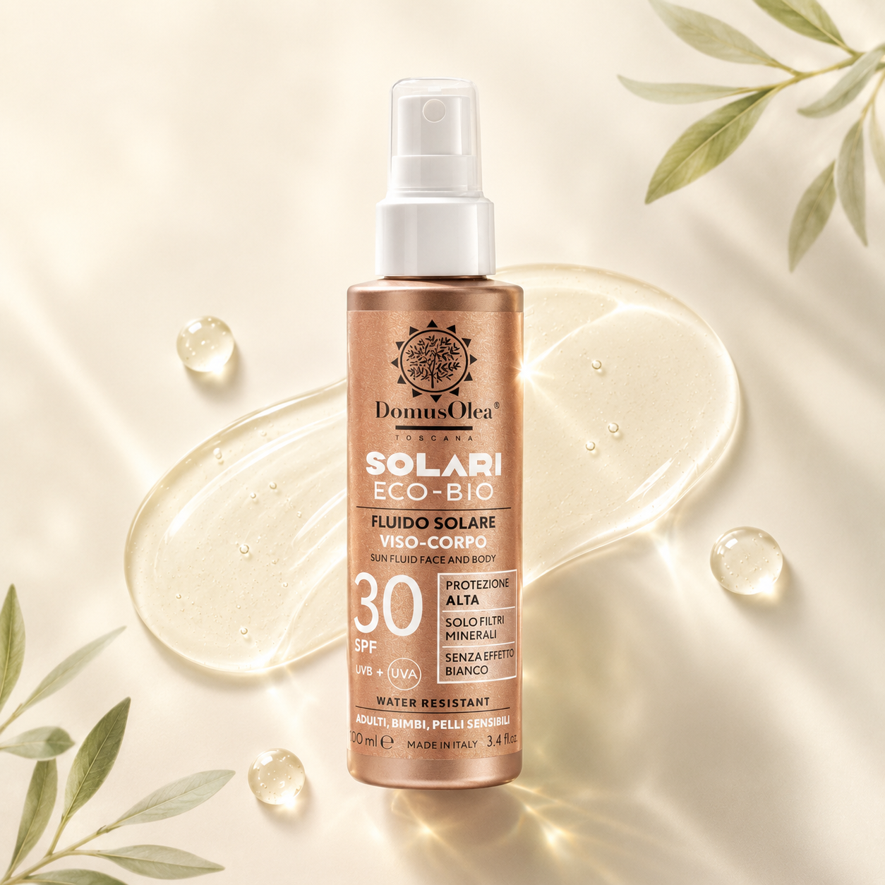 Domus Olea Toscana-Fluido Solare Viso-Corpo SPF30