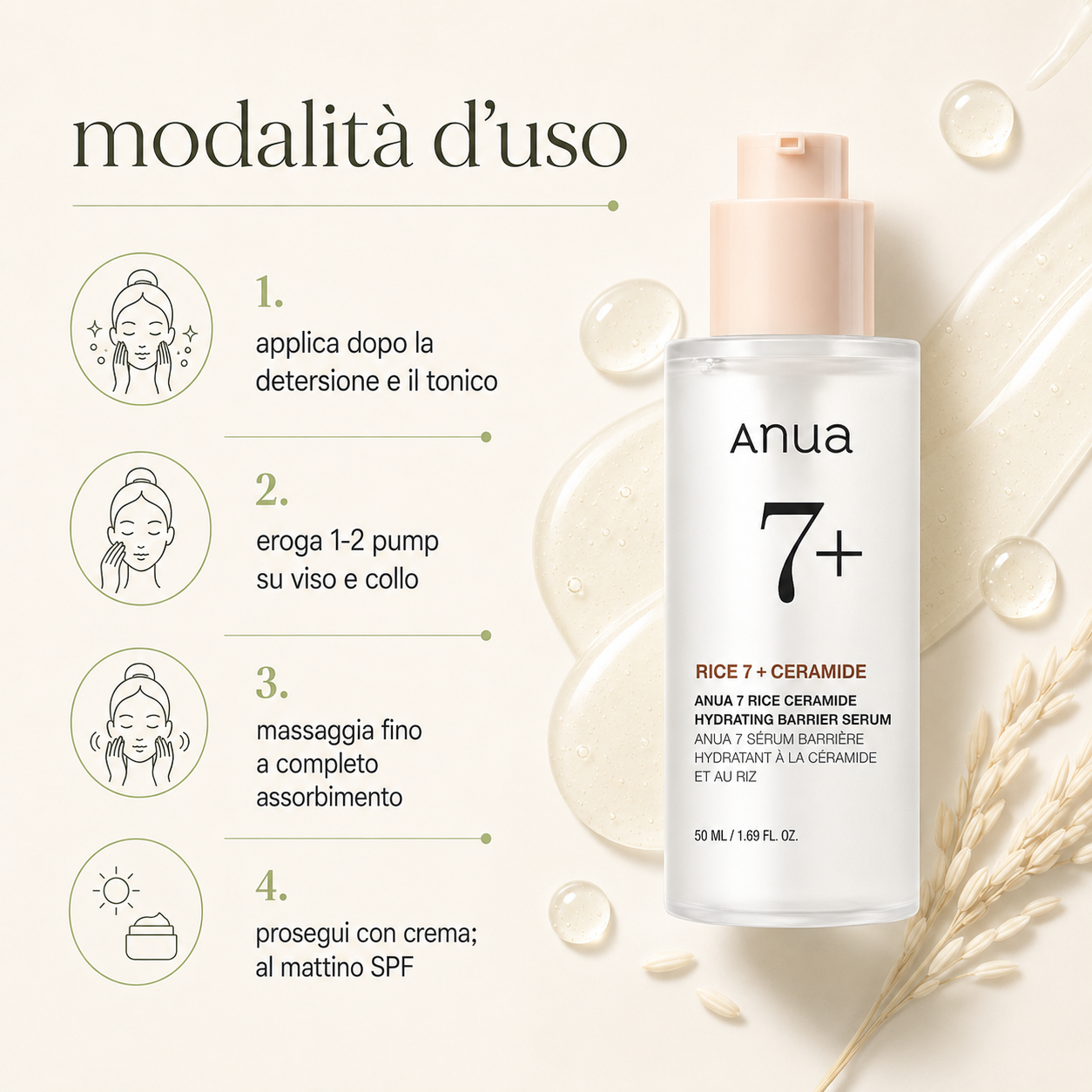 Anua-Rice Ceramide 7 Hydrating Barrier Serum - immagine 3