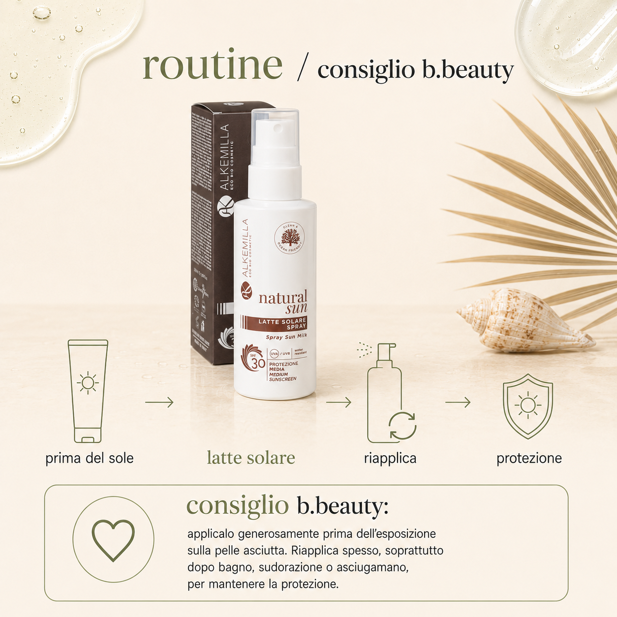 Alkemilla-Latte Solare Spray Media Protezione SPF30 - immagine 4