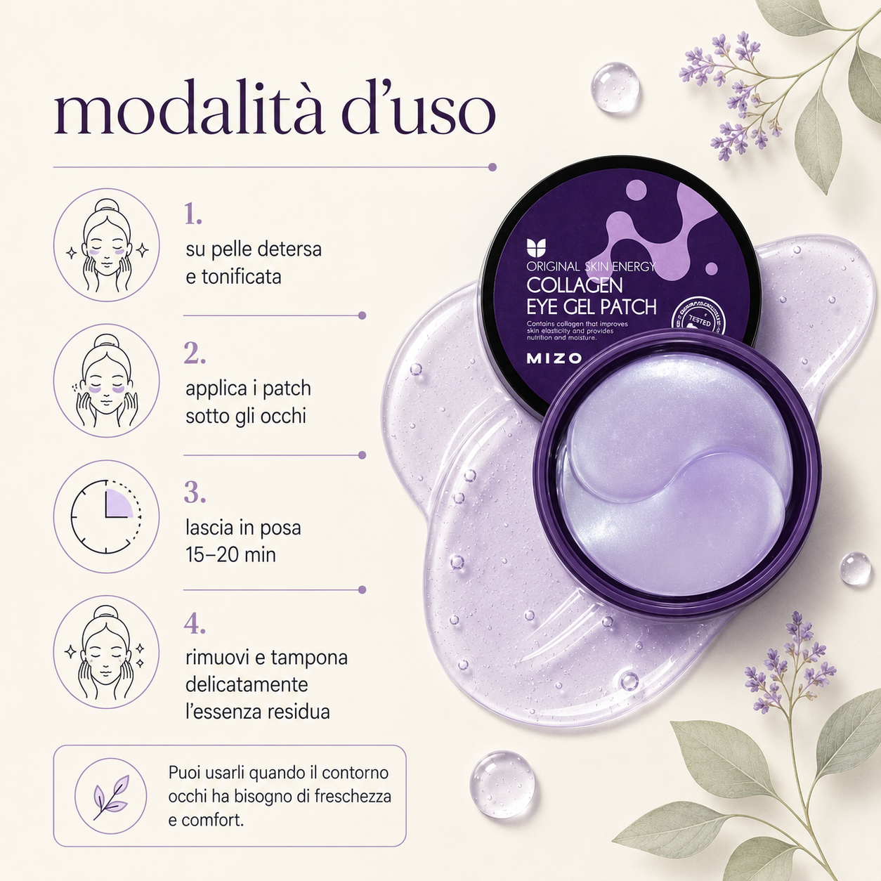 Mizon-Collagen Eye Gel Patch - 60 pz - immagine 3