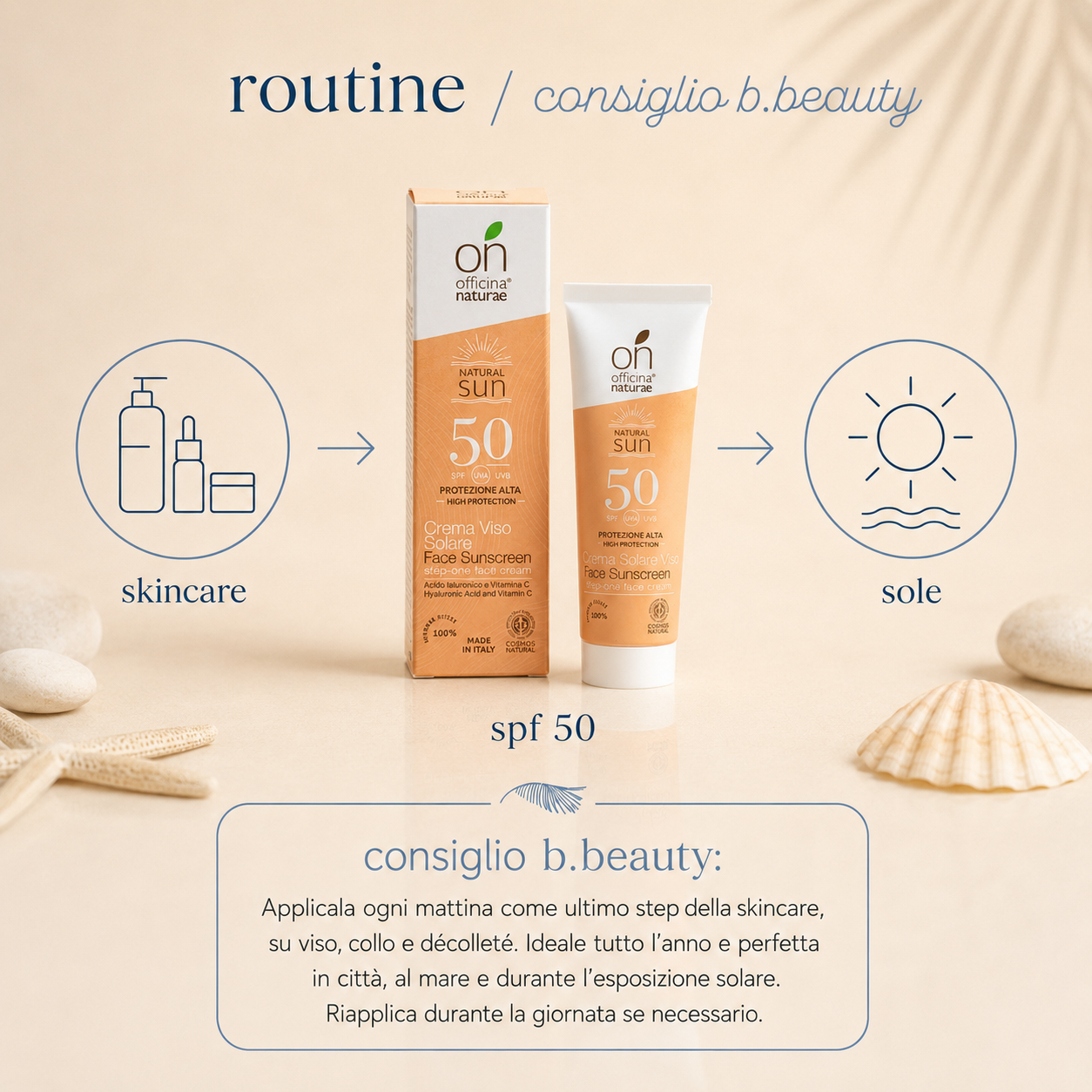 Officina naturae-Crema Solare Viso SPF50 - immagine 4