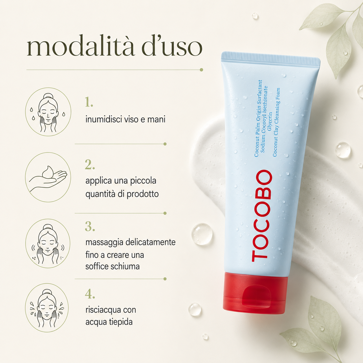 Tocobo-Coconut Clay Cleansing Foam - immagine 3