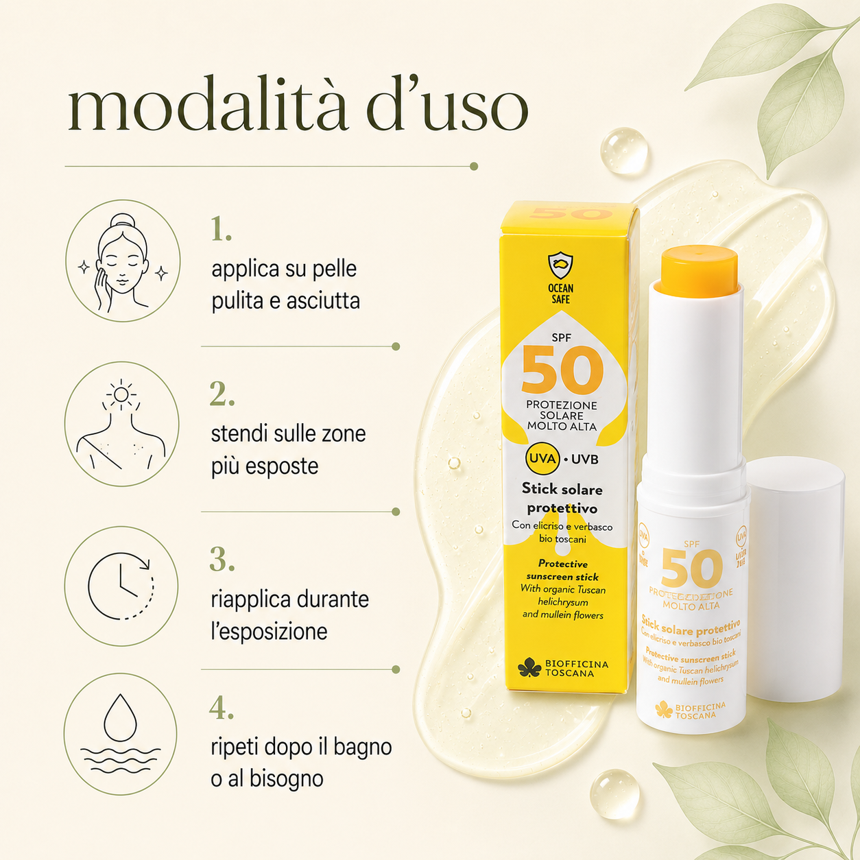Biofficina Toscana-Stick Solare Protettivo SPF50 - immagine 3