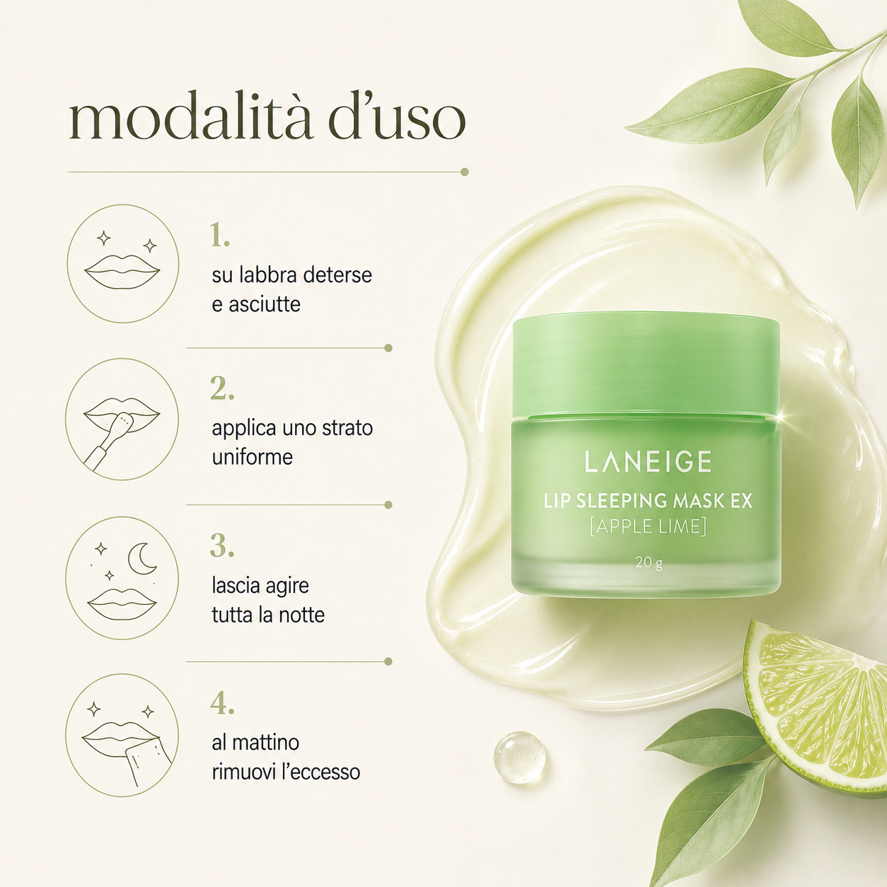 Laneige-Lip Sleeping Mask Ex Apple Lime - immagine 3