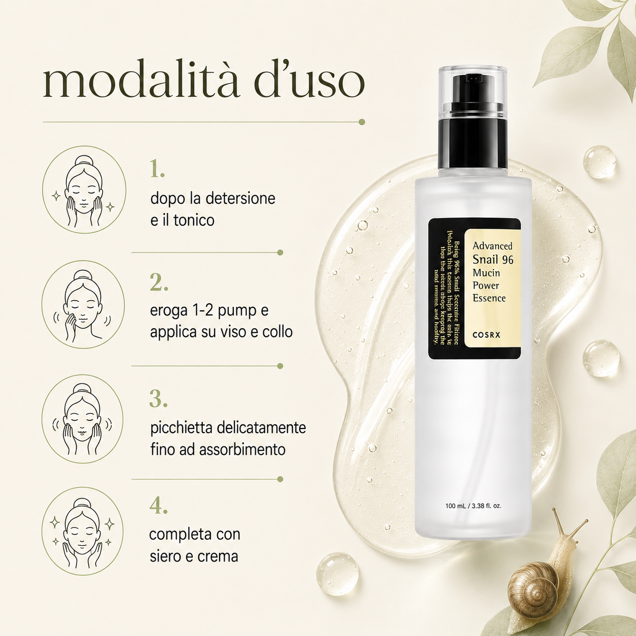 Cosrx-Advanced Snail 96 Mucin Power Essence - immagine 3