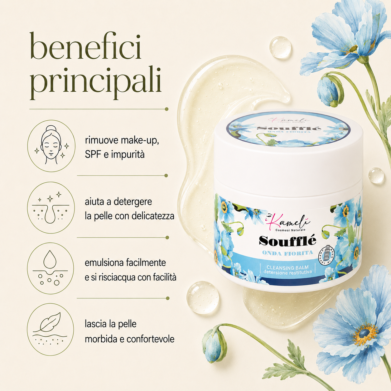 Kamelì-Soufflé Cleansing Balm Onda Fiorita - immagine 2