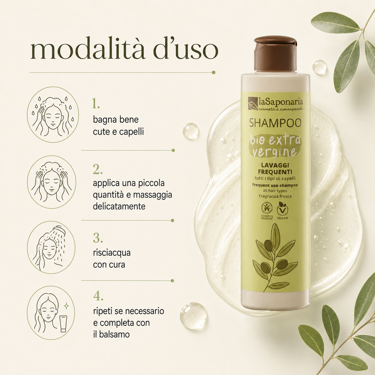 La Saponaria-Shampoo Bio Extravergine - immagine 3