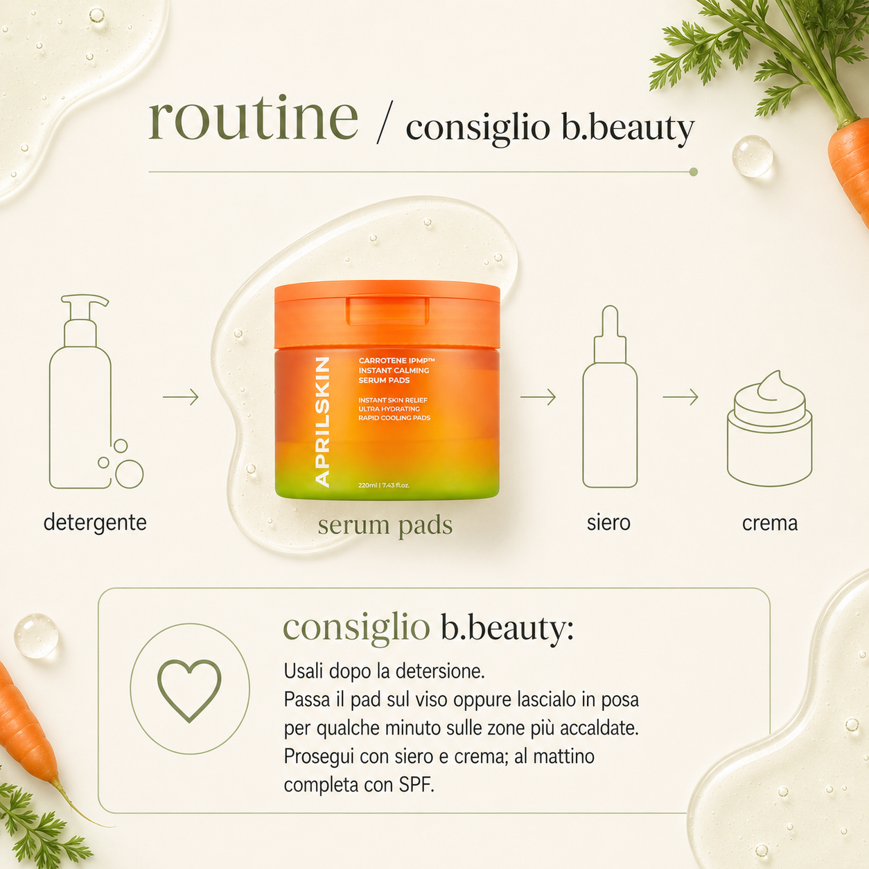 Aprilskin-Carrotene IPMP Instant Calming Serum Pads - immagine 4