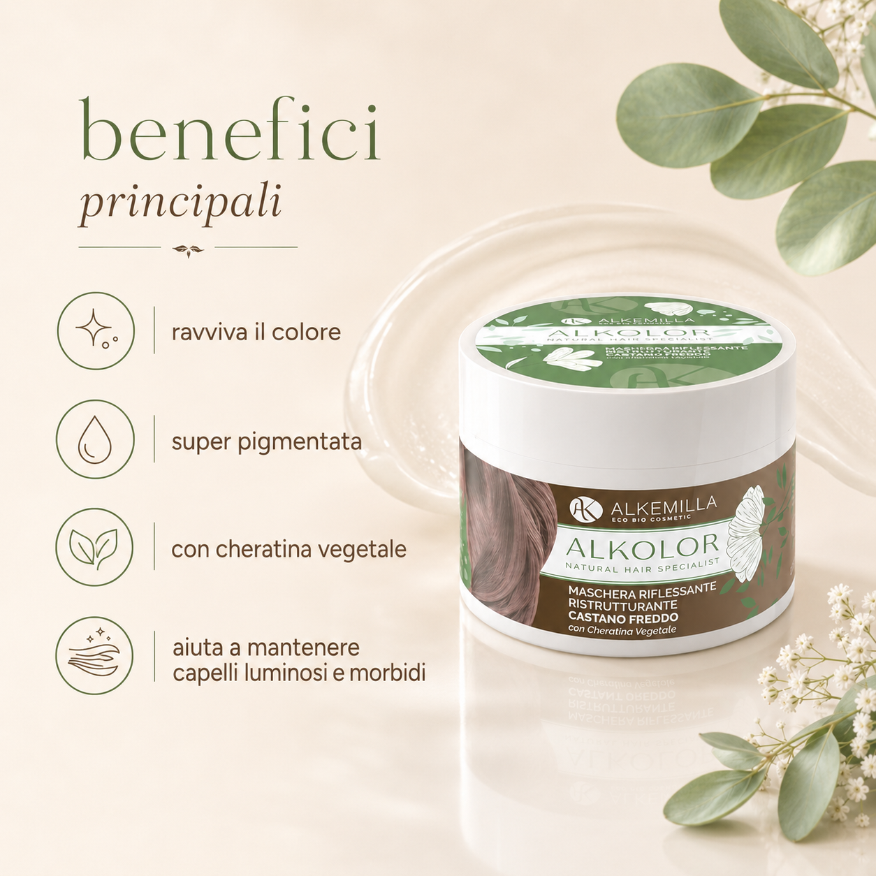 Alkemilla-Maschera Riflessante Castano Freddo - immagine 2