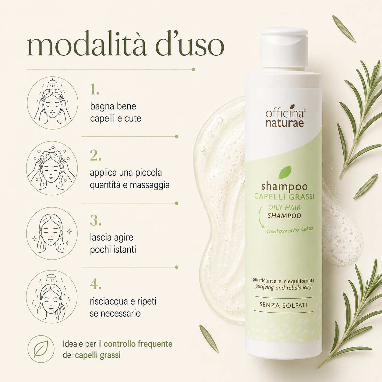 Officina naturae-Shampoo Capelli Grassi - immagine 3