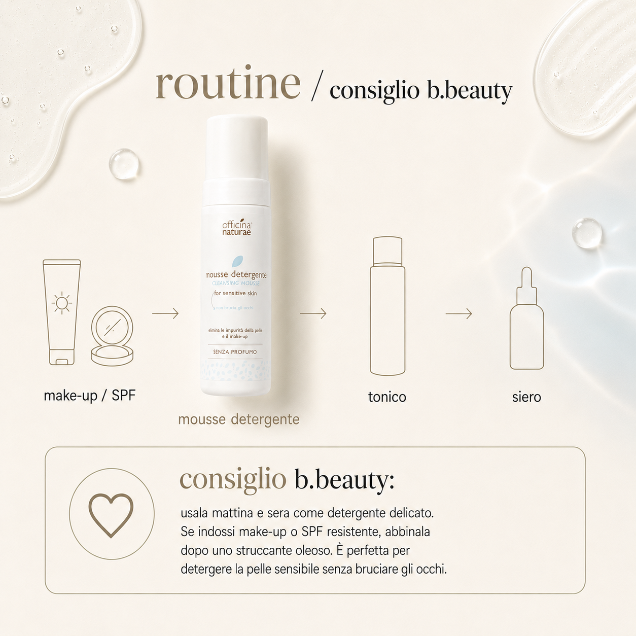 Officina naturae-Mousse Detergente Viso Pelle Sensibile - immagine 4