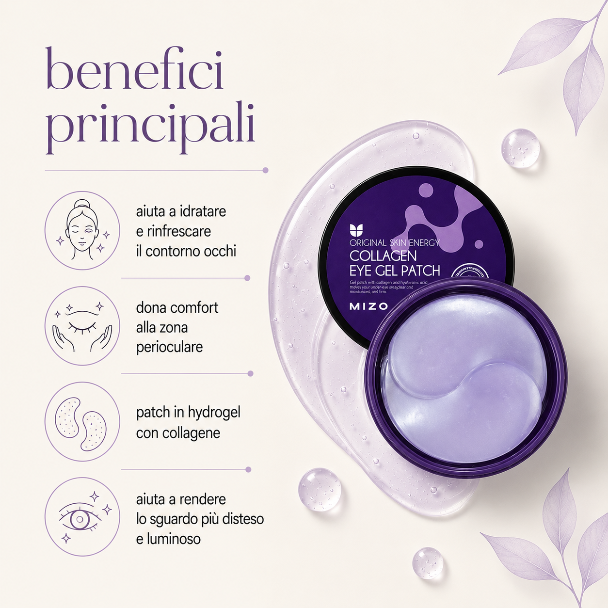 Mizon-Collagen Eye Gel Patch - 60 pz - immagine 2