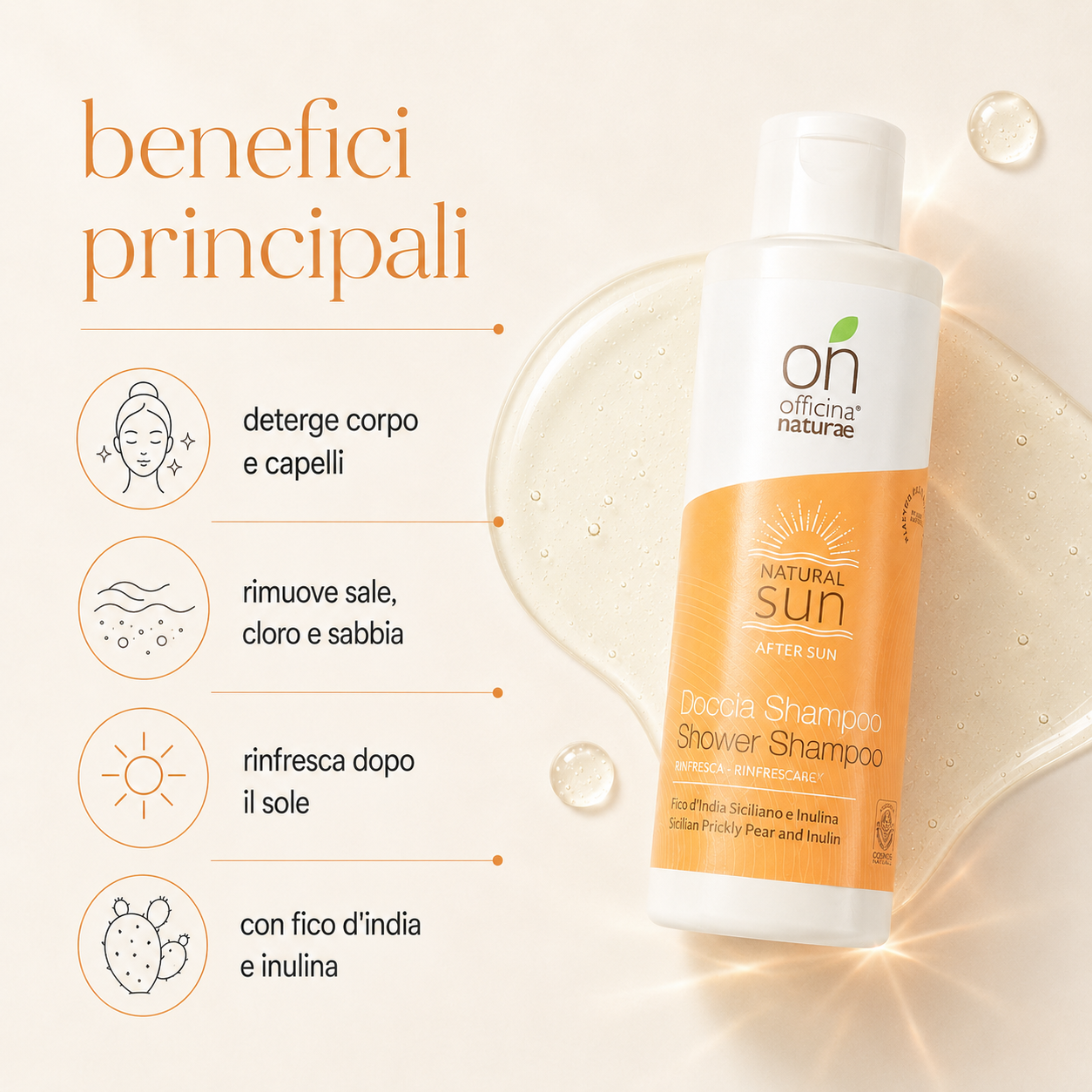 Officina naturae-Doccia Shampoo Doposole - immagine 2