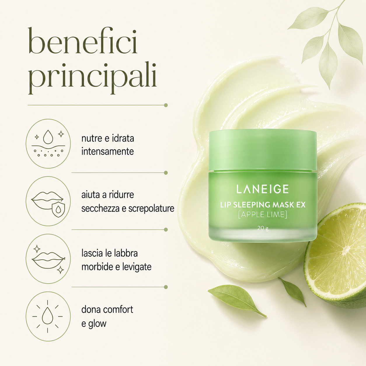 Laneige-Lip Sleeping Mask Ex Apple Lime - immagine 2