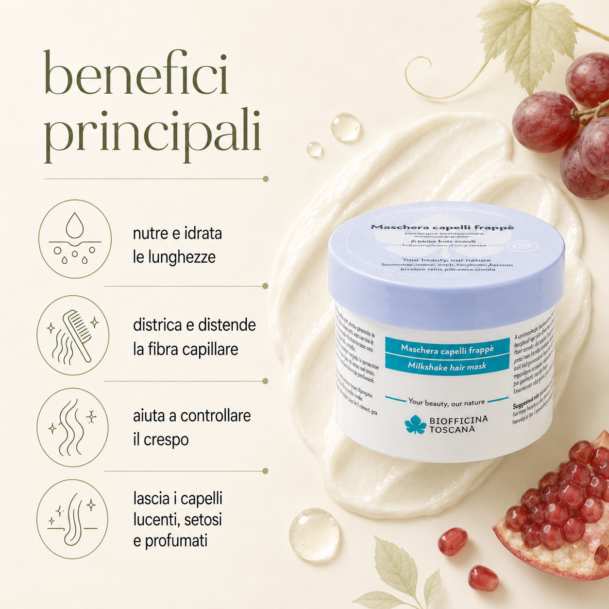 Biofficina Toscana-Maschera Capelli Frappè - immagine 2