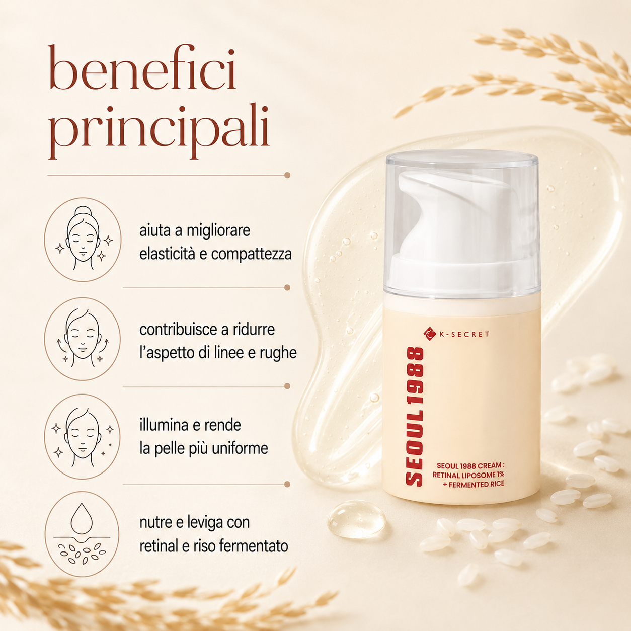 K-Secret-Seoul 1988 Cream : Retinal Liposome 1% + Fermented Rice - immagine 2