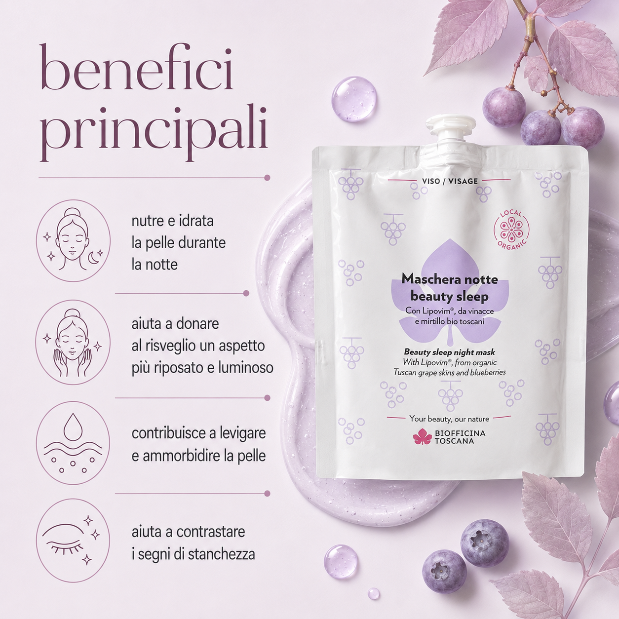 Biofficina Toscana-Maschera Notte Beauty Sleep - immagine 2