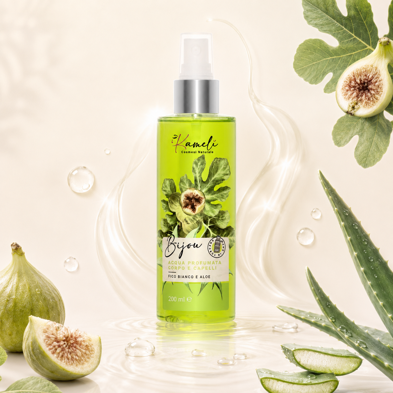 Kamelì-Bijou Acqua Profumata Corpo e Capelli Fico Bianco e Aloe