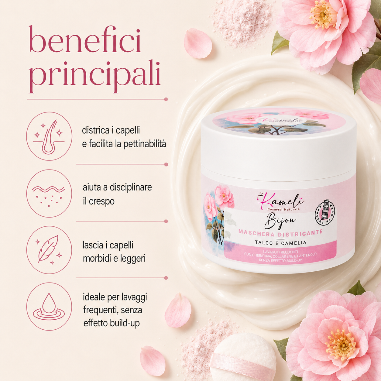 Kamelì-Bijou Maschera Capelli Talco e Camelia - immagine 2