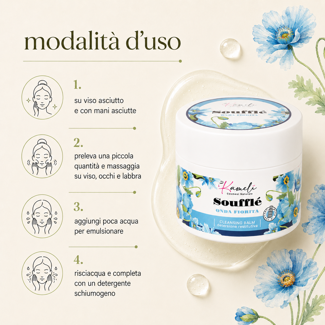 Kamelì-Soufflé Cleansing Balm Onda Fiorita - immagine 3