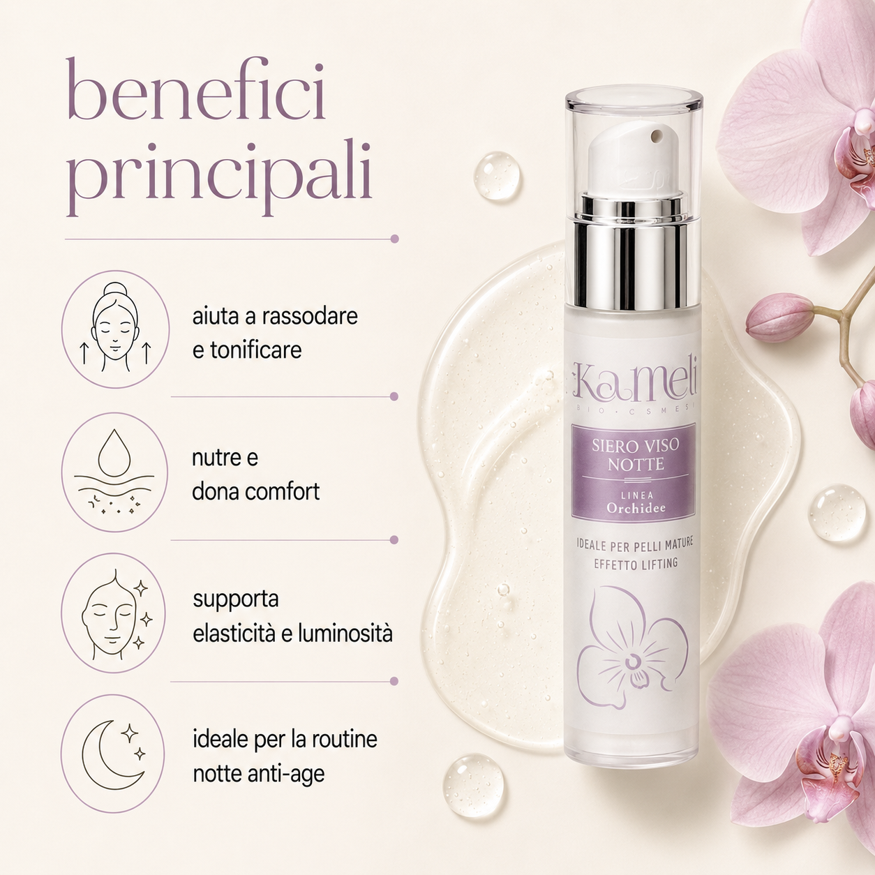Kamelì-Siero Viso Notte Effetto Lifting - immagine 2