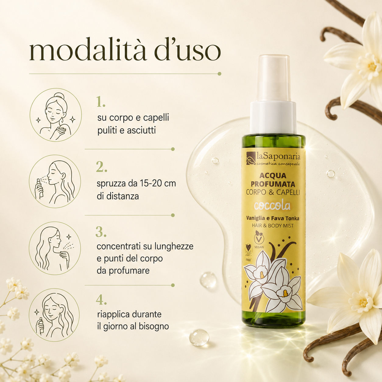 La Saponaria-Coccola - Acqua Profumata Corpo e Capelli - immagine 3