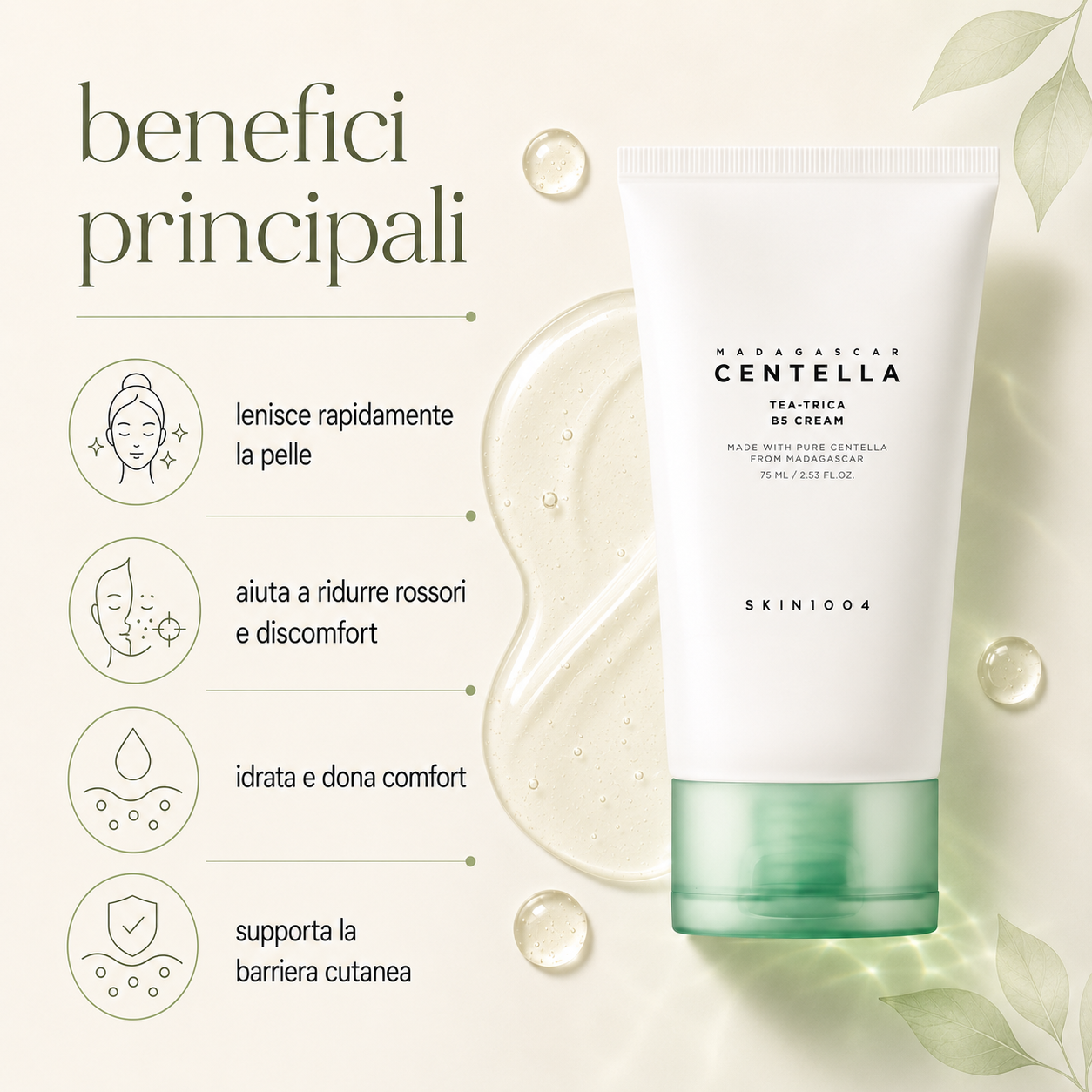 SKIN1004-Madagascar Centella Tea-Trica B5 Cream - immagine 2